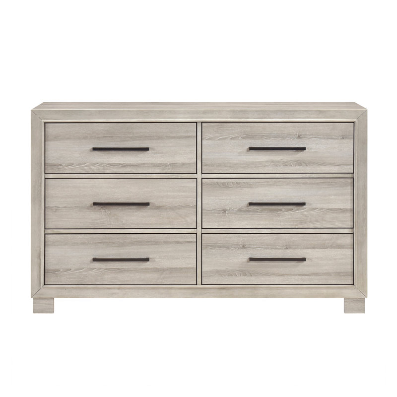 Mobilier de chambre à coucher contemporain en bois de style contemporain avec commode à six tiroirs gris moderne