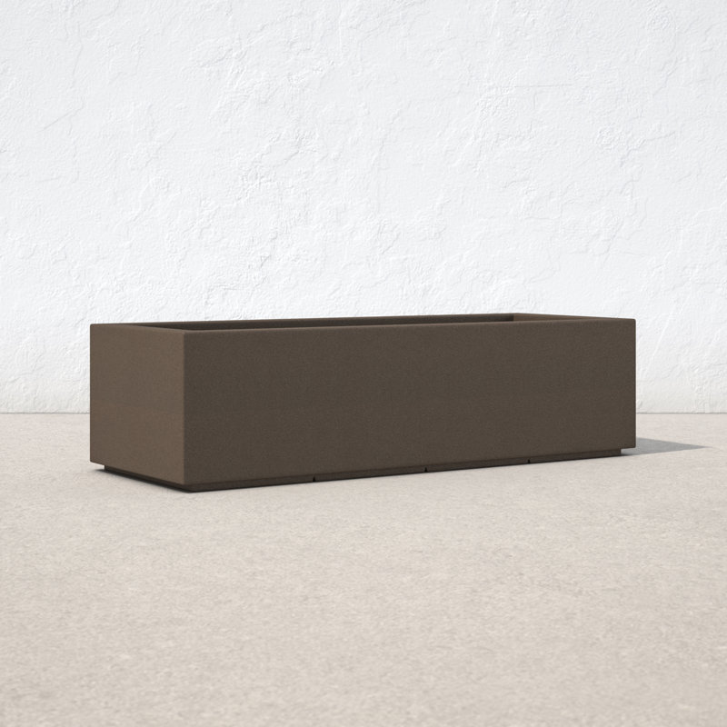 Gita Lightweight Outdoor Trough Planter Box, Chocolate Brown, 12" H x 46" W x 17" D