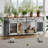 78.74''W Double Dog Crate Furniture with Removable Divider and 4 Doors, Wooden Dog Kennel TV Stand with 4 Compartments-114140749