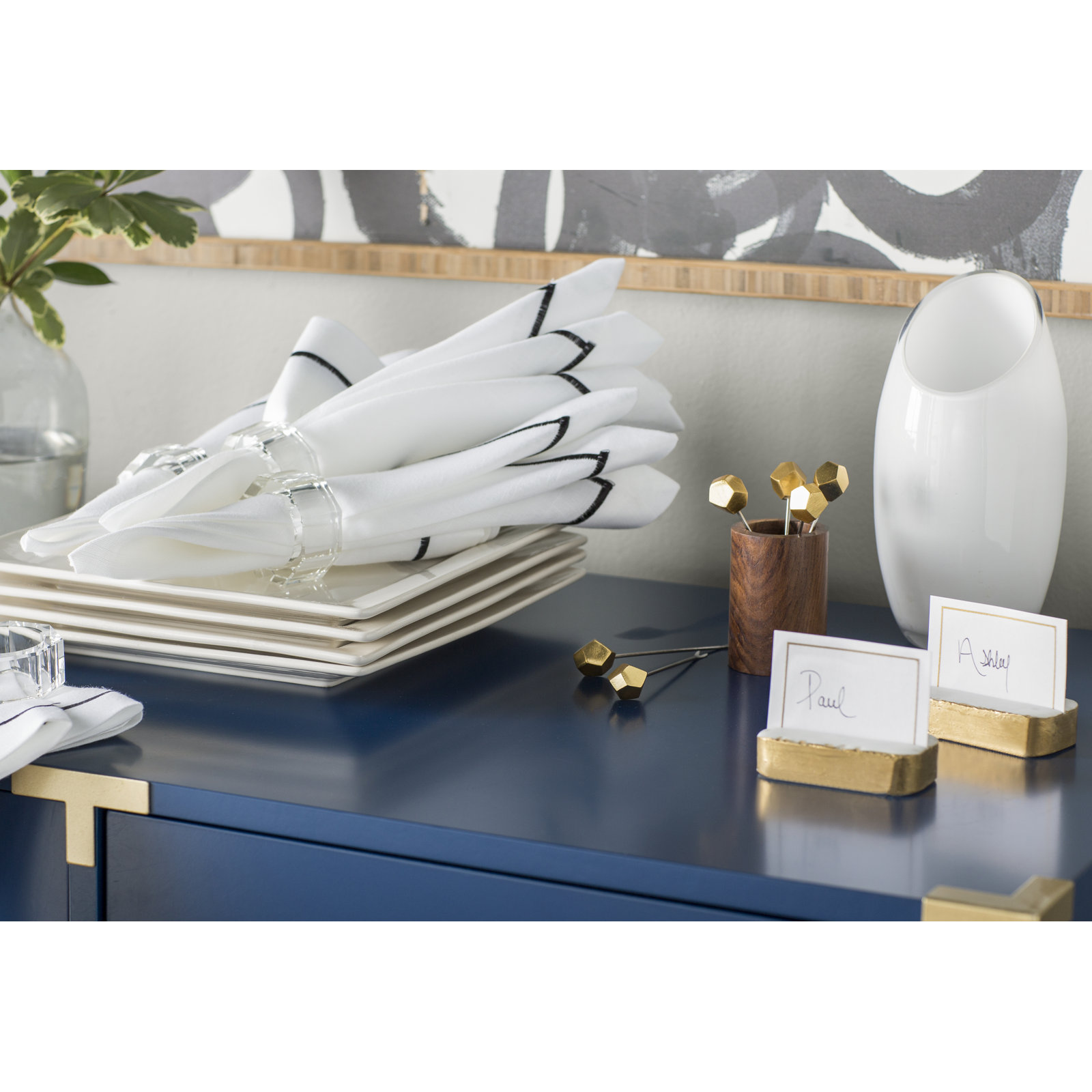 Odelle Reversible Napkin, Black