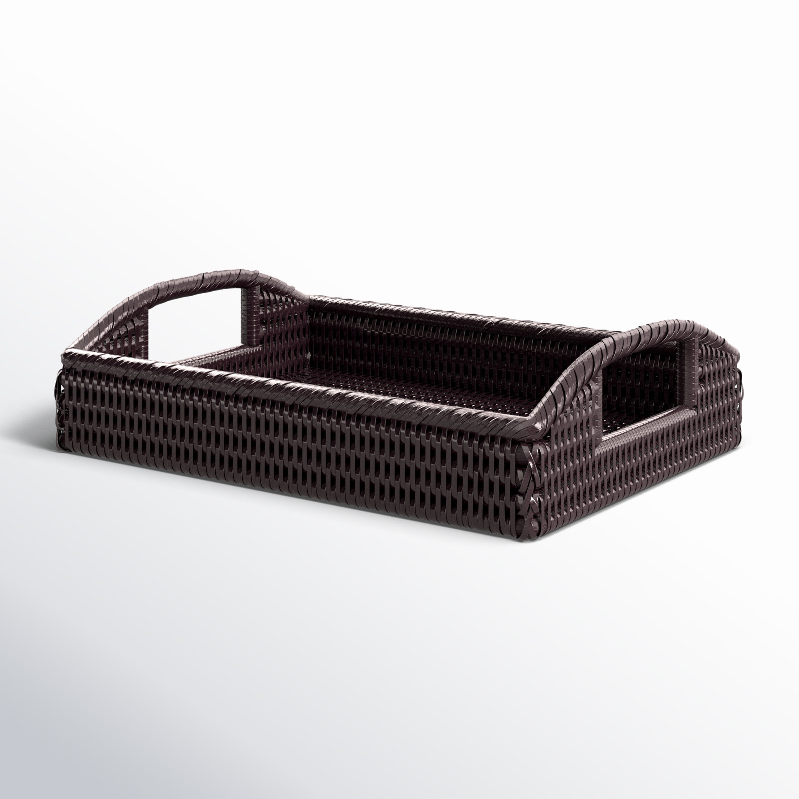Panya Rattan Tray - Set of 1, Tudor Black
