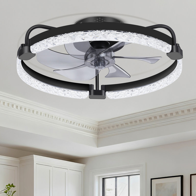 50cm Ceiling Fan with LED Lights, Matte black
