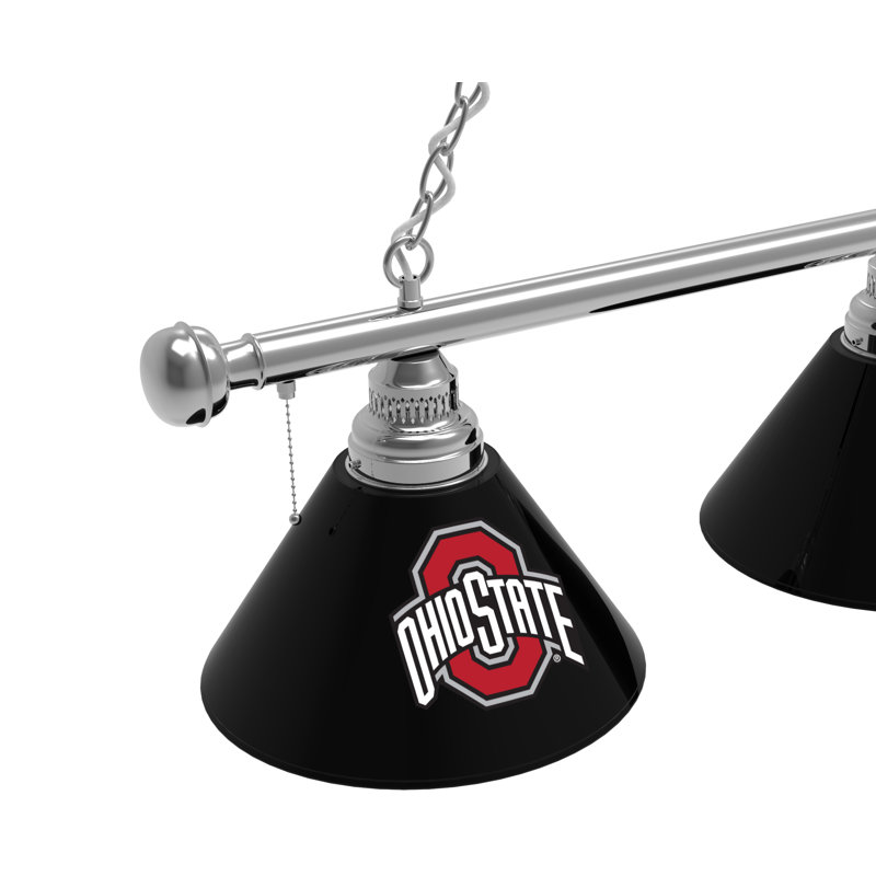 3 - Light Pool Table Lights Pendant, Chrome, Ohio State Buckeyes
