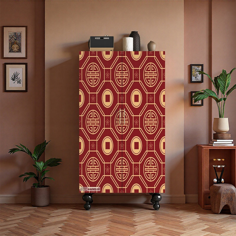Armoire à deux tablettes en bois de noyer