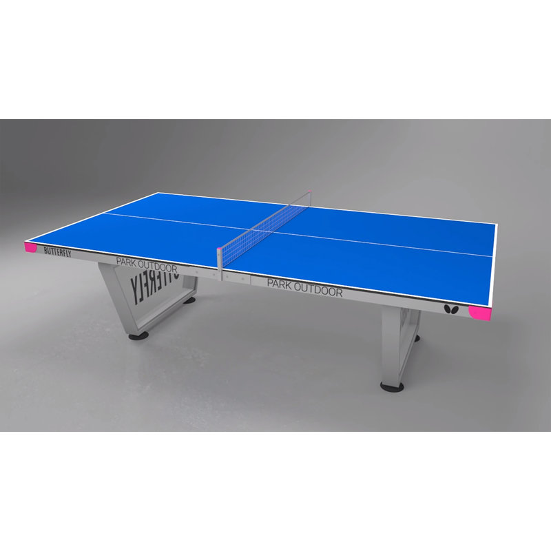 Butterfly Park Blue Outdoor Table Tennis Table with Galvanized Steel Frame