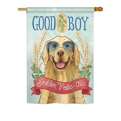 « golden pâle », des animaux de compagnie de polyester de 2 côtés 40 x 28 po drapeau maison