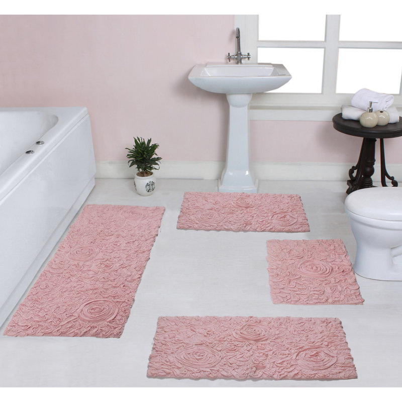 Ensemble de tapis 100% coton Dobrinsky, Rose