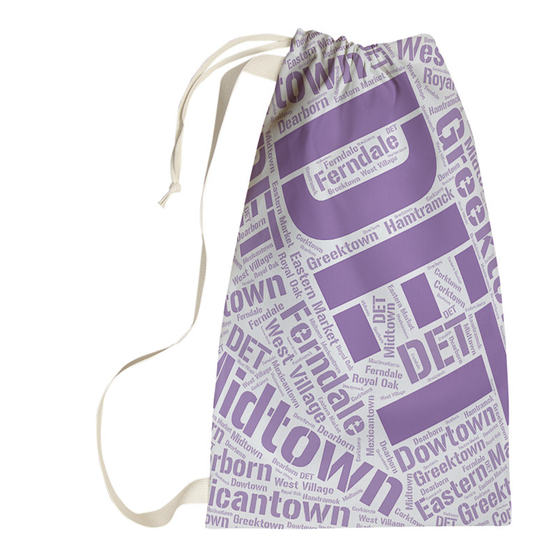 Laundry Hamper with Handles, Large (36" H x 28" W x 1.5" D), Purple, Detroit