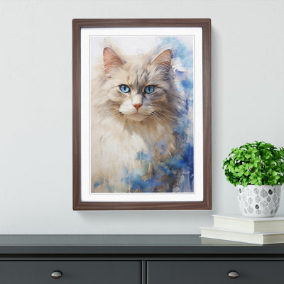 XYZ-FRM-V1223-5369 Ragdoll Cat Gestural 1 Piece Single Picture Frame Wall Art