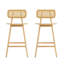 Ensemble de 2 tabourets de bar en bois au fini naturel, chaises de bar à hauteur de comptoir pour îlot de cuisine-1660114176