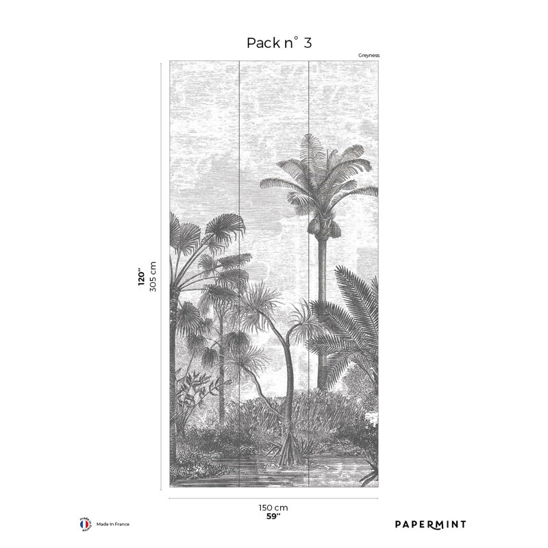 Palmeraie, lot de 3 Argenta, Paquet de 3, Gris