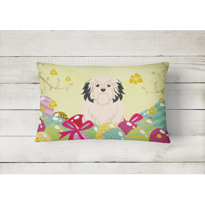 Easter Eggs Outdoor Throw Pillow