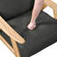Élégante chaise d'appoint gris foncé avec structure en bois massif et coussins attachés Chaise confortable, structure en bois d'hévéa, finition naturelle-118281752