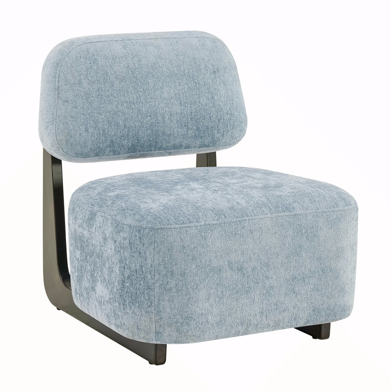 Chaise d'appoint moderne Solara avec structure en bois massif, Bleu