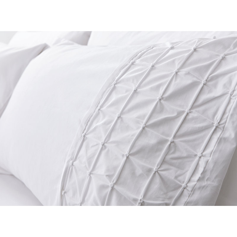Origami 200 TC Duvet Cover Set, Kingsize Duvet Cover + 2 Standard Pillowcases, White