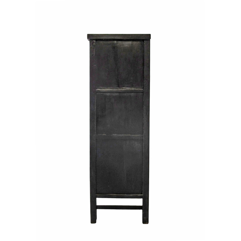 Chinoiserie-Style Hand-Painted Elm Cabinet