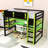 Loft Bed with Dual-Level Storage Shelves, Smart Tech Integration, and Desk-734764196-734764216