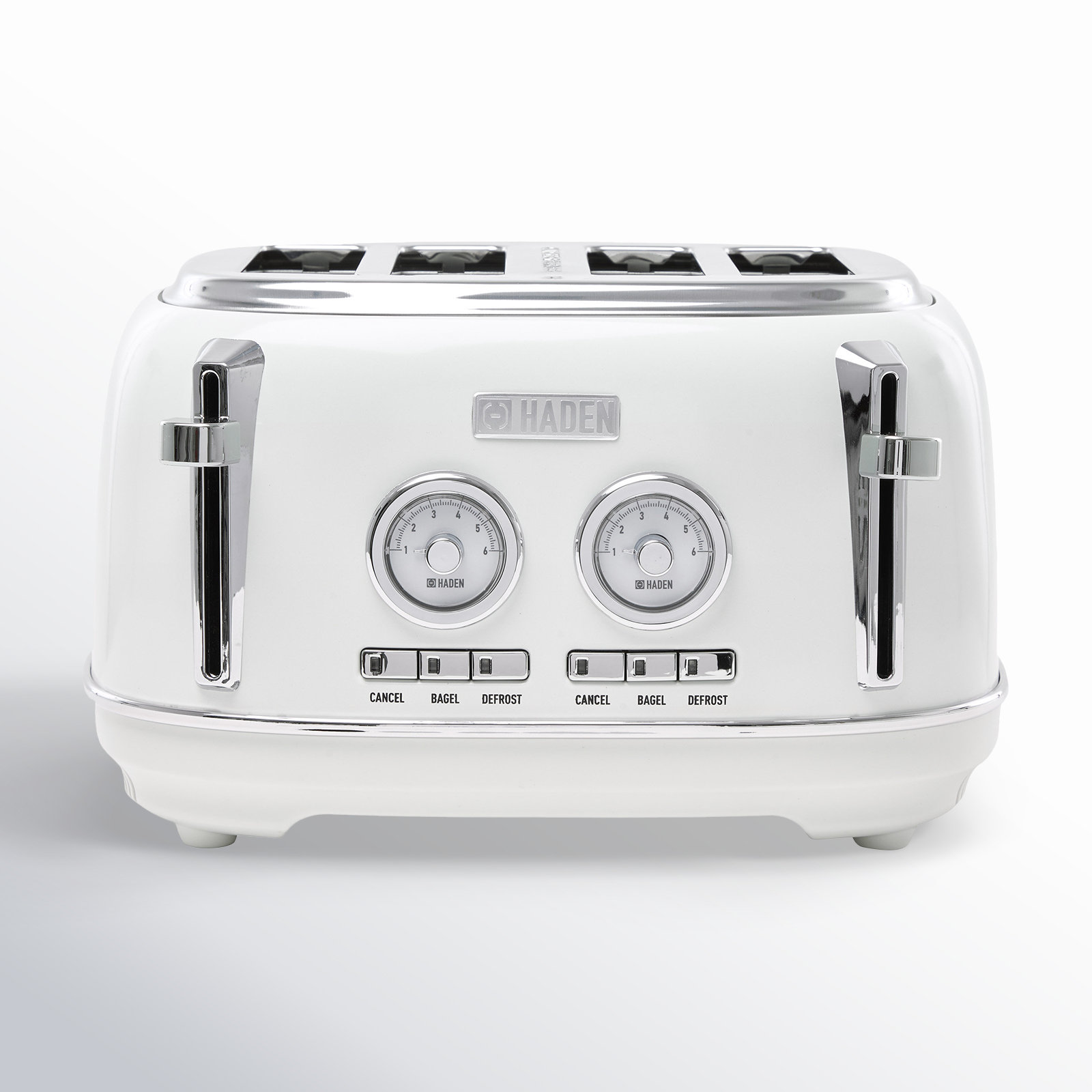 HADEN Dorset 4-Slice Wide Slot Toaster, Ivory