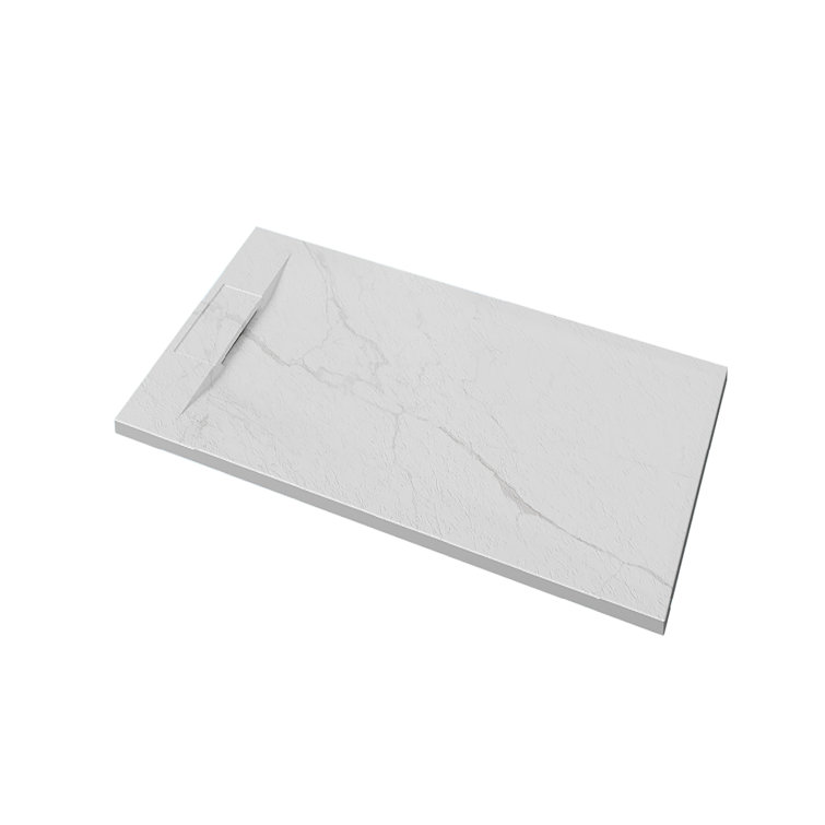 48" W X 32" D Rectangular Shower Base, Marble Grain