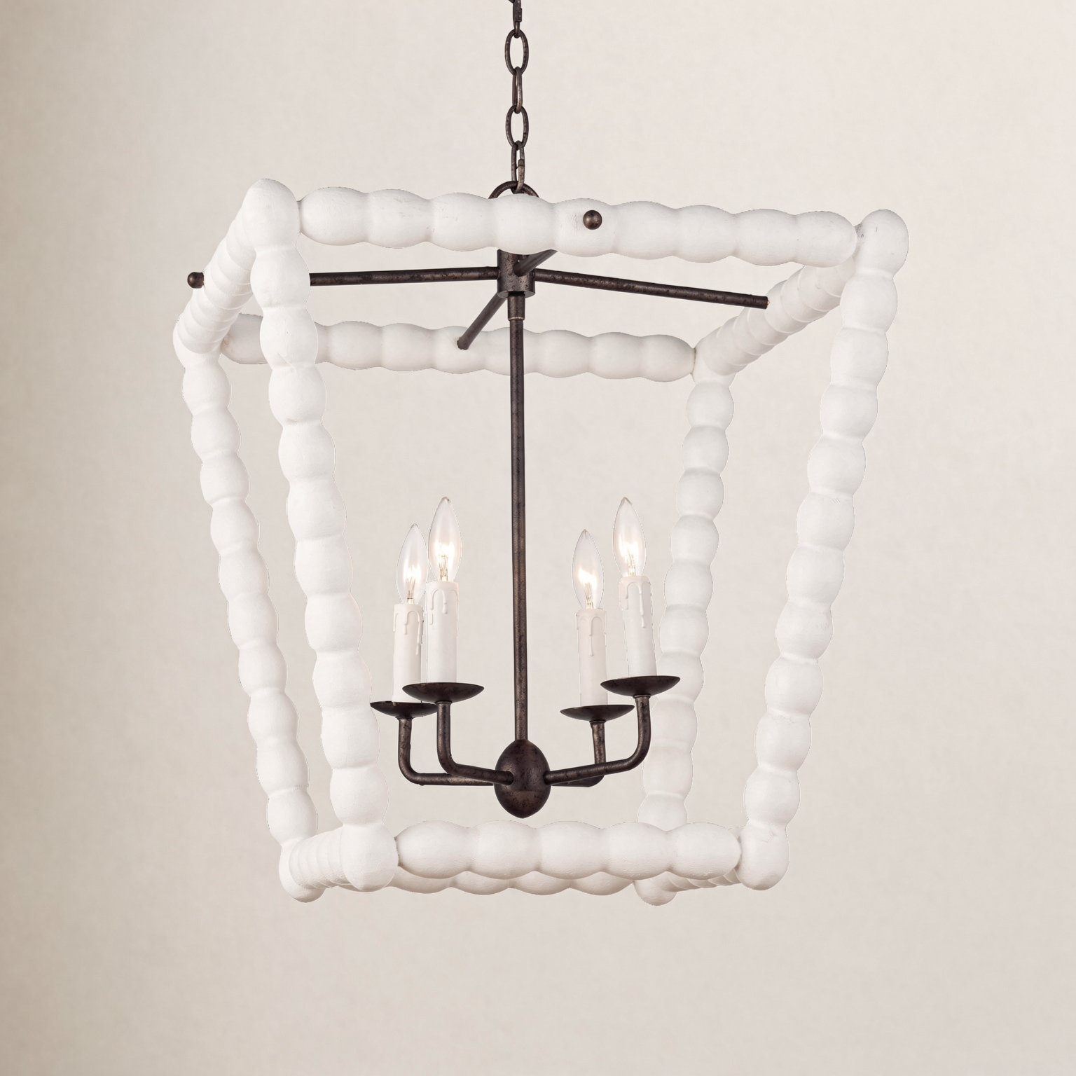 Coastal Luxe 4-Light Chandelier, White