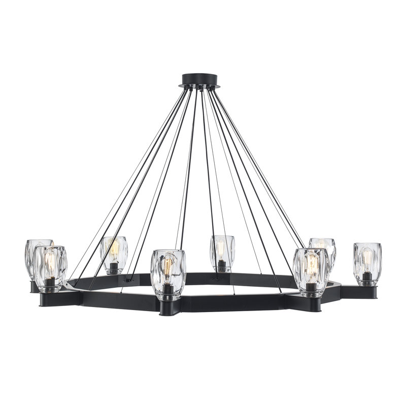 Lustre de salle à manger à roue variable à 8 lumières Jamael