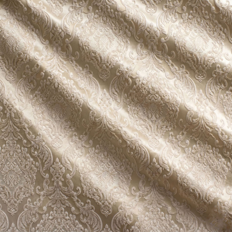 Varley Fabric | Damask Jacquard Fabric | Color Beige, Beige
