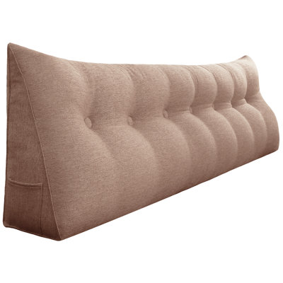 Sit-Up Back Comfort Large Triangular Bolster Headboard Reading Wedge Pillow