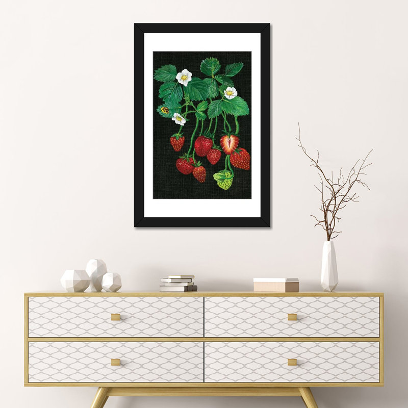 «Strawberry Fields II» par Melissa Wang - reproduction d'art sur toile tendue, H 24 po x l 16 po x P 1 po, Blanc