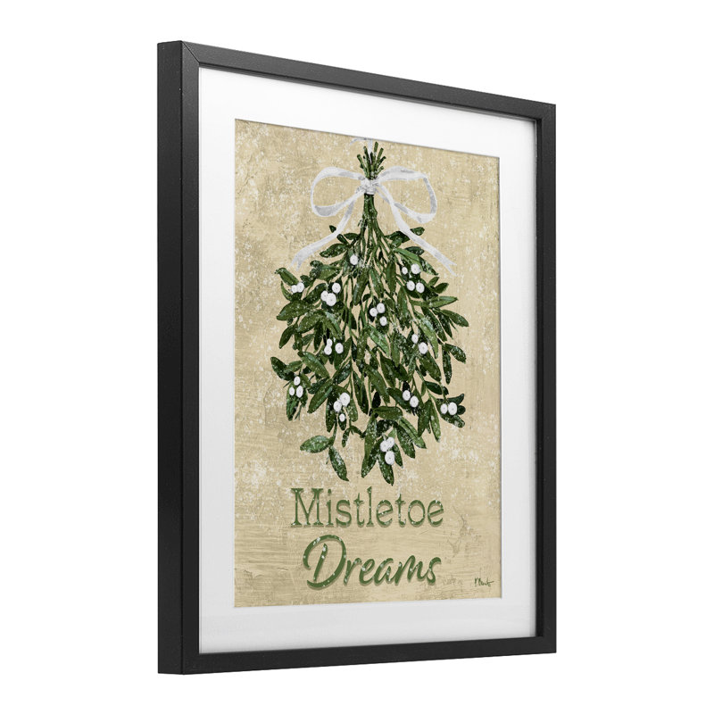 «Mistletoe Dreams», reproduction d'art encadrée sous verre, design par Paul Brent, Cadre noir minuit, H 16 po x l 13 po