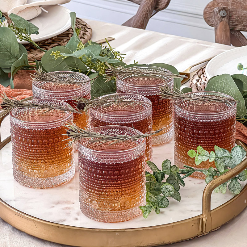 Cissy 10 oz. Verre texturé perlé transparent (ensemble de 6), Transparent