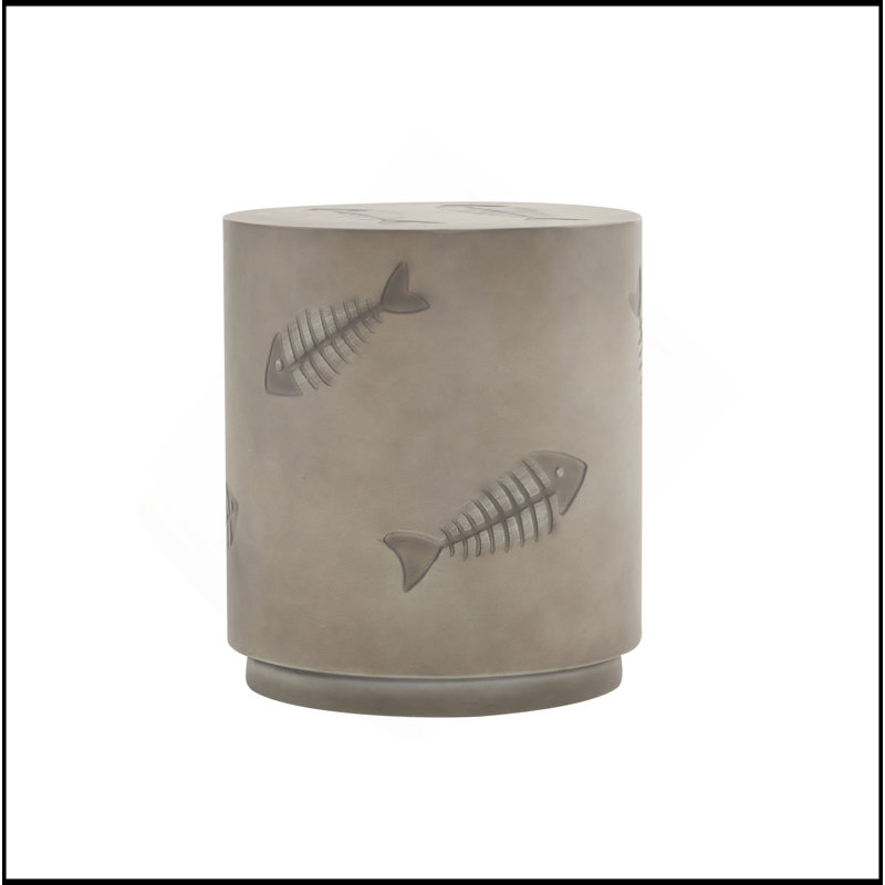 Table d'appoint 16 po MGO avec motif de poisson, durable et résistante aux intempéries pour une utilisation extérieure