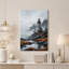 Art mural sur toile «Weathered Lighthouse on Misty Rocky Coast»-109673308