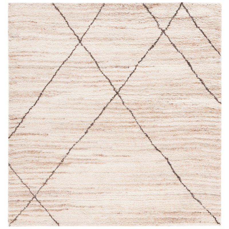 Tapis beige Alacam 791, Carré 6 pi