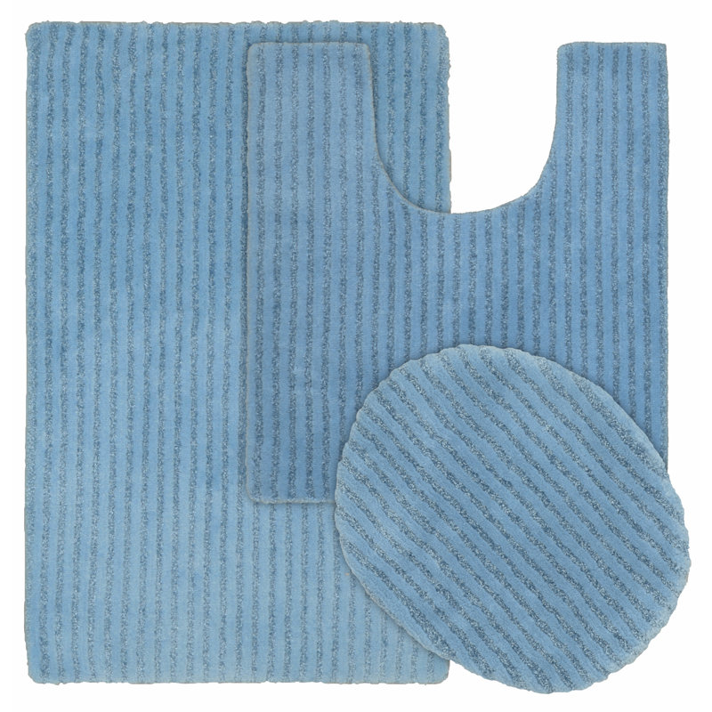 Ensemble de tapis de bain en nylon 3 pièces avec envers antidérapant Viridian