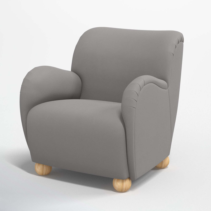 Cowen Polyester Armchair, Classic Otter Performance Velvet