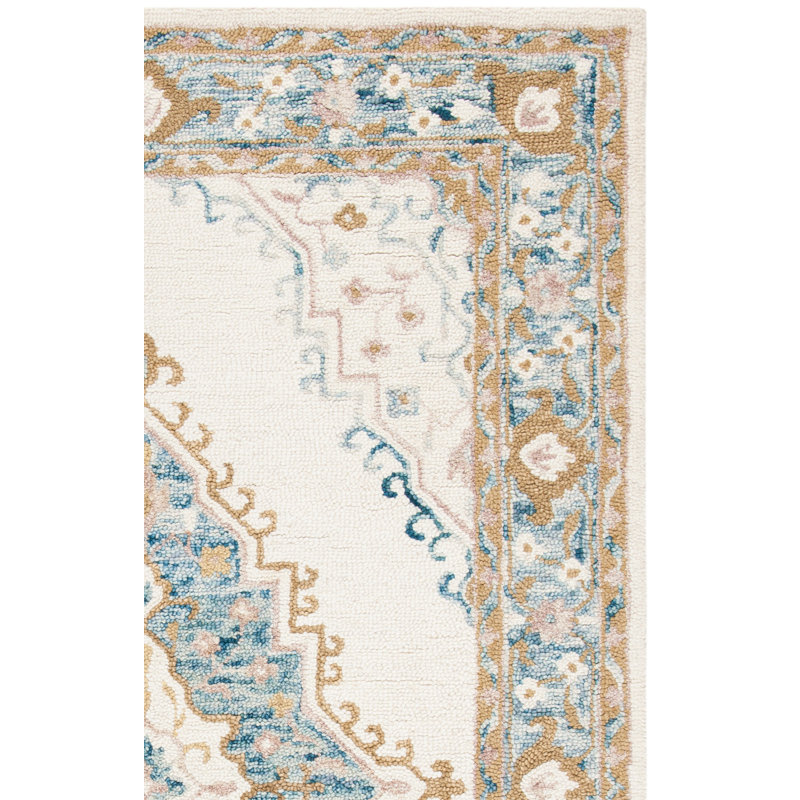 Tapis oriental en laine indien touffeté à la main Bridgham, Rectangle 5 pi x 8 pi