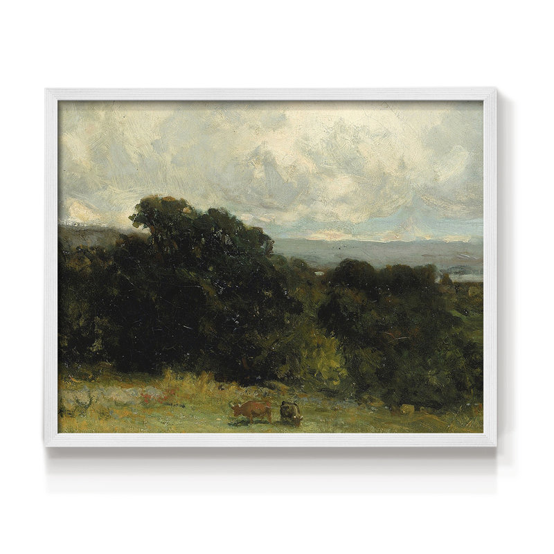 Paysages rétro-dxlv-impression encadrée - réversible, H 11 po x l 14 po, Blanc