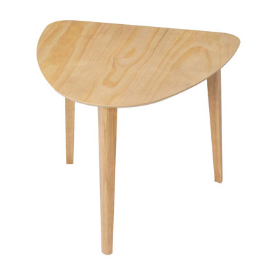 Triangular Wood Table - 35.91" Modern Space-Saving Geometric Side Table for Living Room, Bedroom, Kitchen, Natural Finish for Living Room, Small Space