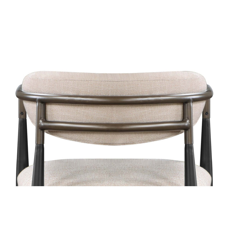 Chaise d'appoint Jaramillo en lin beige et finition noire (ensemble de 2)