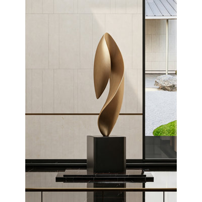 Sculpture de table moderne en pierre minimaliste moderne en résine, table de bureau abstraite incurvée torsadée pour décoration de cabinet de niche