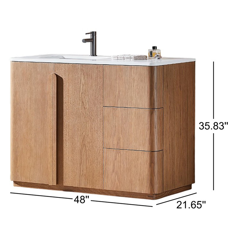 Parma 48" W Single Vanity, Natural Teak