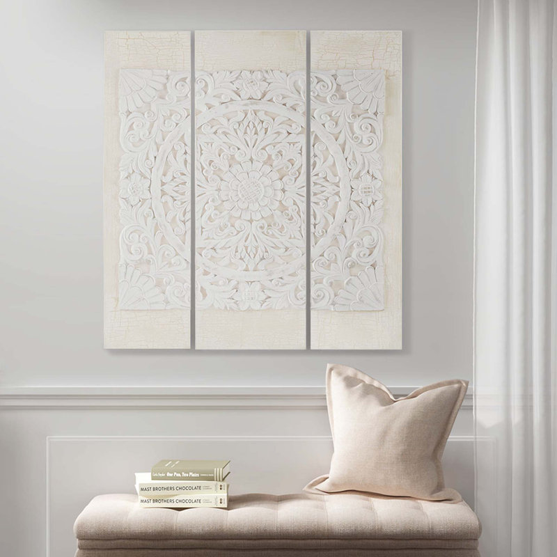 Triptyque, ensemble de 3 toiles dimensionnelles en résine