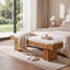 Banc de chambre rembourré 55 po avec pieds en bois massif