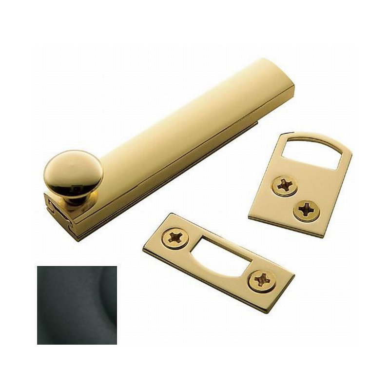 Surface Bolt, Satin Black, 0.8" H x 2.5" W x 0.8" D