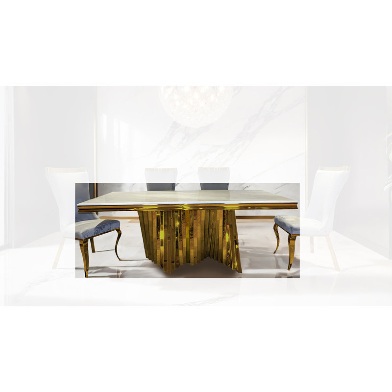Table de salle à manger Montie, Doré