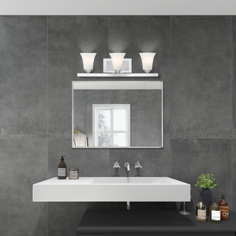 Éclairage de salle de bain à intensité variable 3 lumières Bullis, Chrome poli