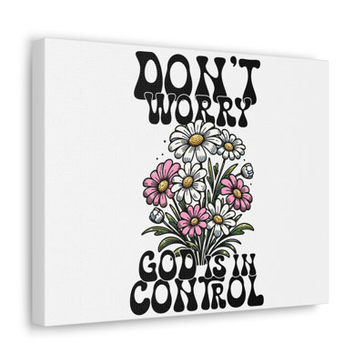 God is in Control Retro Bible Verse Canvas Christian Wall Art -  Trinx, 1EA1344E00B34B1A8C8F9F2CD720F31F