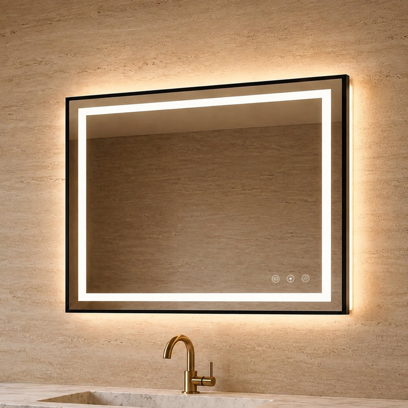 Miroir de salle de bain DEL, 14.17" x 9.45"