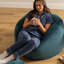 icon Kingston Cord Adults Bean Bag Chair and Pouffe, Ready Filled Beanbag and Footstool Navy Blue-69546826