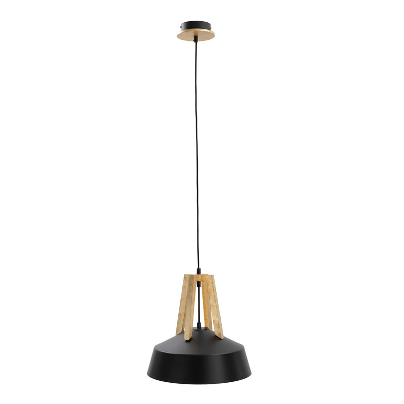 Lynell 1 - Light Dome Pendant, Black/Natural